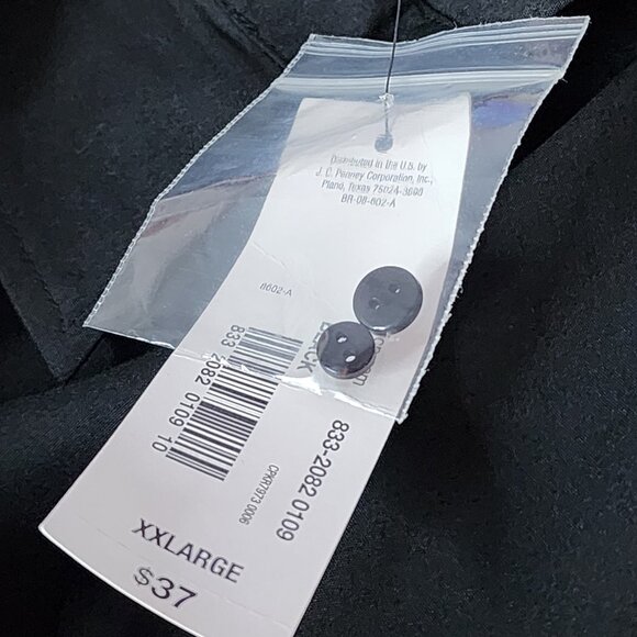 Worthington Shirt Womens XXL Solid Black Button Down Business Career Top NWT - Picture 6 of 8